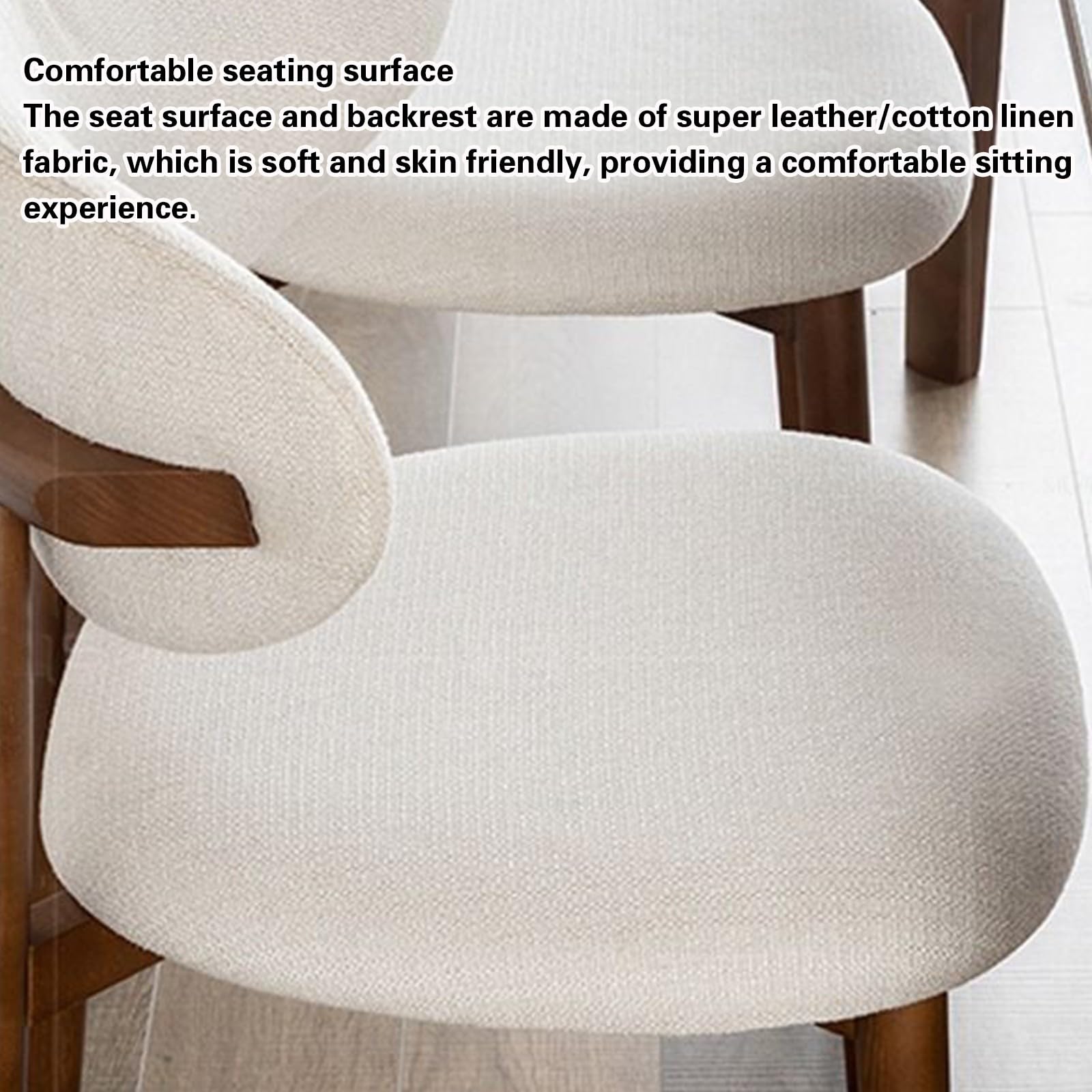 Sillas de Comedor de Madera Maciza, Modernas sillas ergonómicas, sillas de Tela para Salas de Estar, hoteles y restaurantes. 2 Pieces