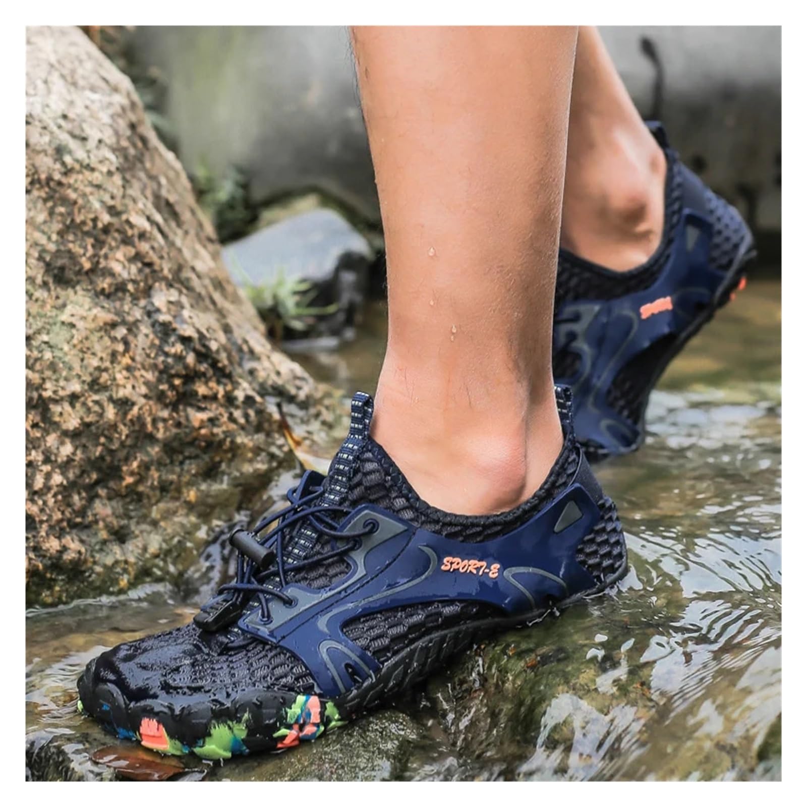 Scarpe da Acqua Traspiranti Ad Asciugatura Rapida da Uomo, da Donna, for attività All'aperto, Spiaggia, Nuoto, Escursioni, Guado, Sneakers(Blue,47)