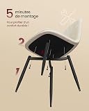 VASAGLE Dining Chair Set of 4, Upholstered Chair, Metal Legs, Adjustable Feet, Easy-Care, Chenille Fabric, PU with Glacier-Inspired Pattern - 7