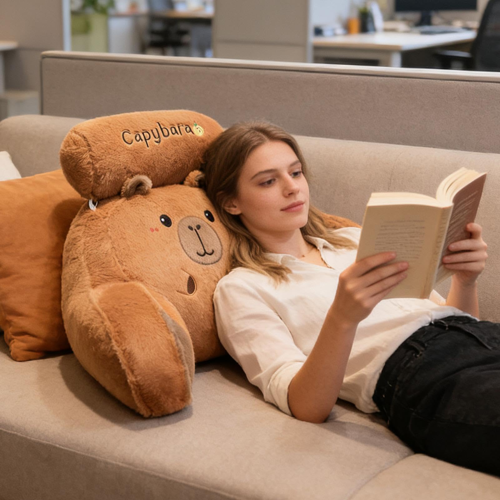 Generisch Cojín De Cama Con Diseño Capybara Respaldo