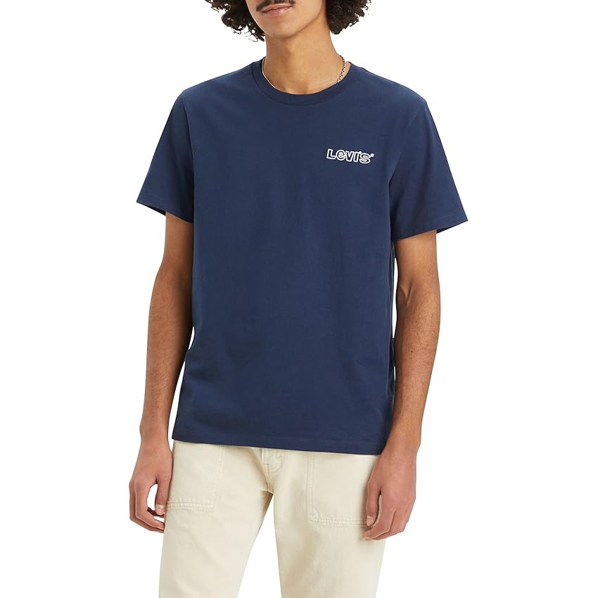 Levi's Graphic Crewneck Tee T-shirt, Rope Batwing Dress Blues, S Uomo