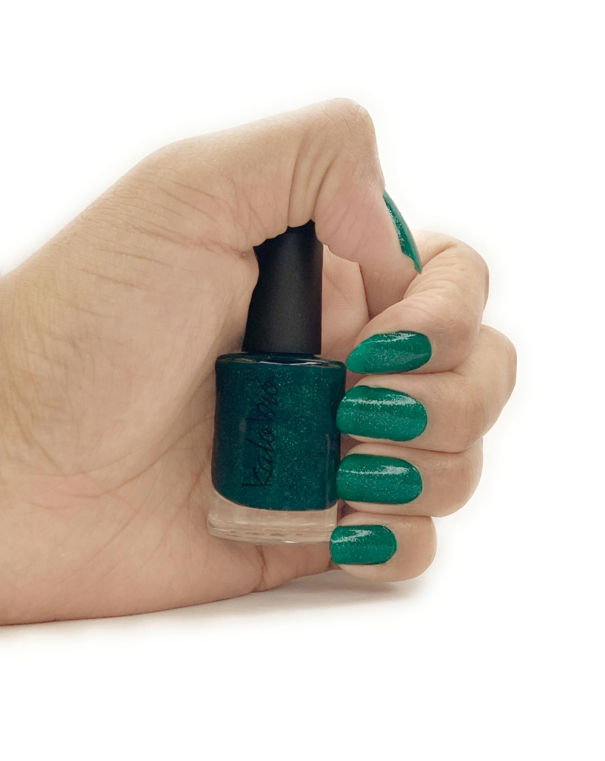 KALOBIO Glitter Nail Enamel Polish - Green Sparkle KSK02-image-16
