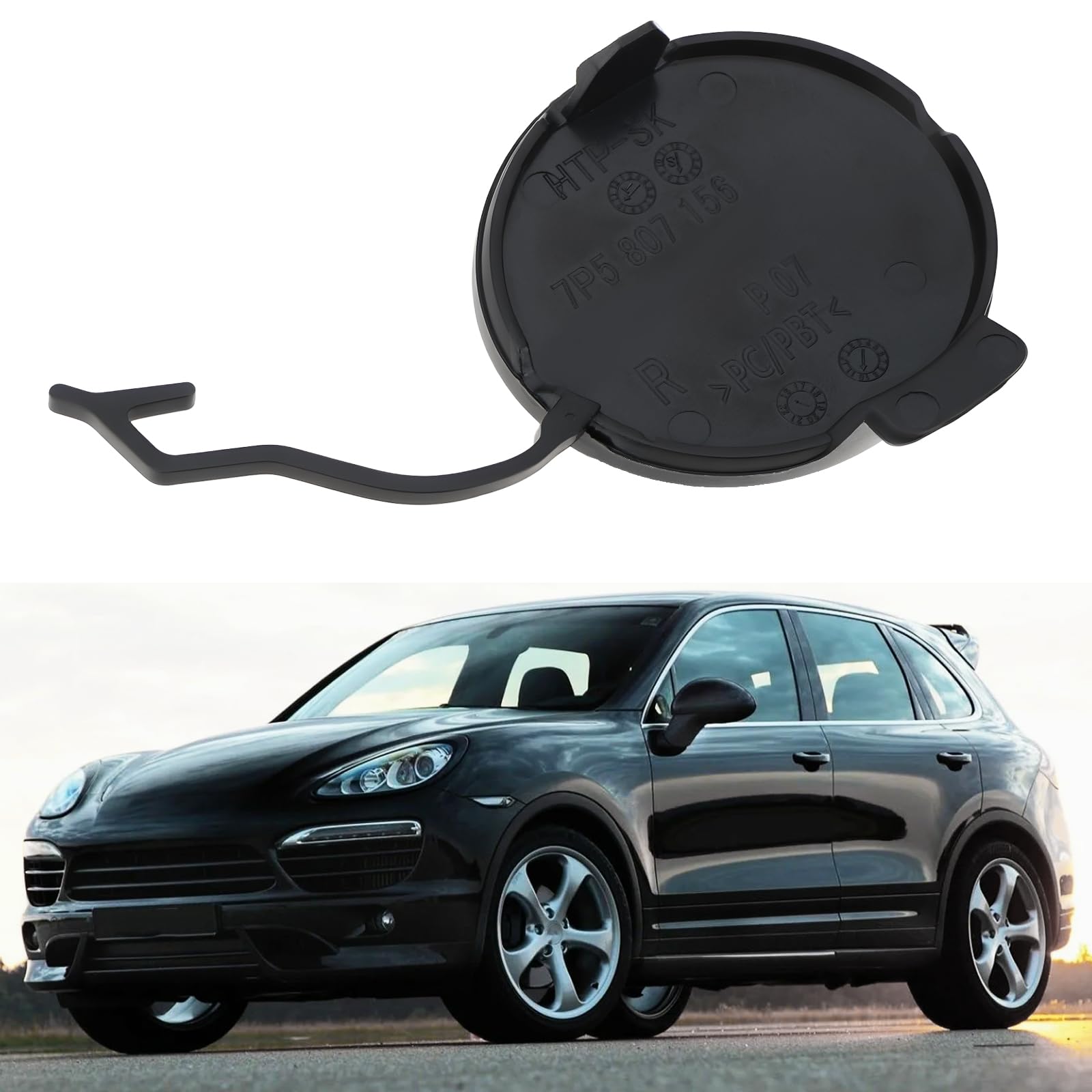 2 Pezzi Tappo Gancio Traino Paraurti Anteriore Sinistro Destro 95850515500 95850515600 Compatibile Con Porsche Cayenne 2011-2014