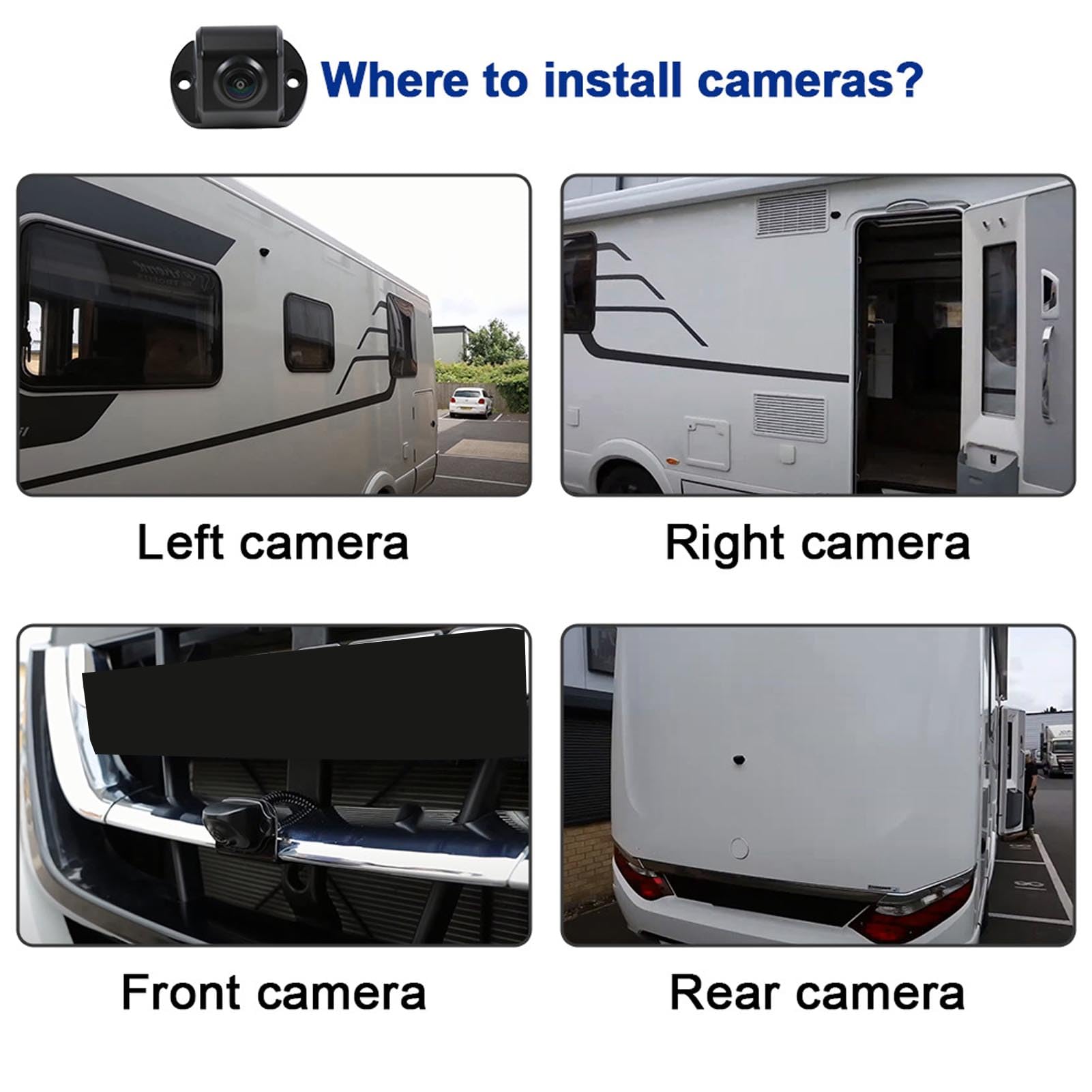 360 -Grad -Panoramaansicht Kamerasystem AI Intelligente Erkennung 4 in 1 HD -Videoaufzeichnung 3.5D 3D 2D Multi View Display mit 4 Kameras für LKWs