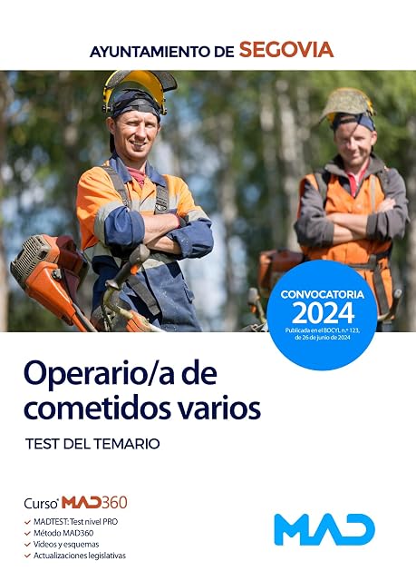 Portada de Operario/a de Cometidos Varios. Test del Temario