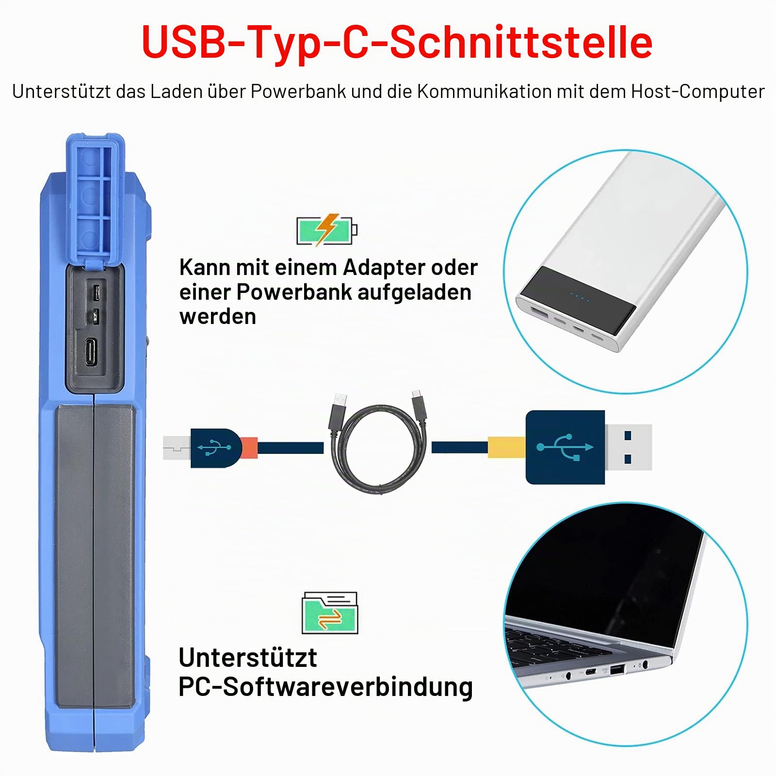 OWON HDS242 Handheld Digital Oszilloskop Multimeter 2CH USB TypC 40MHz 3.5 LCD Prüfen Meter