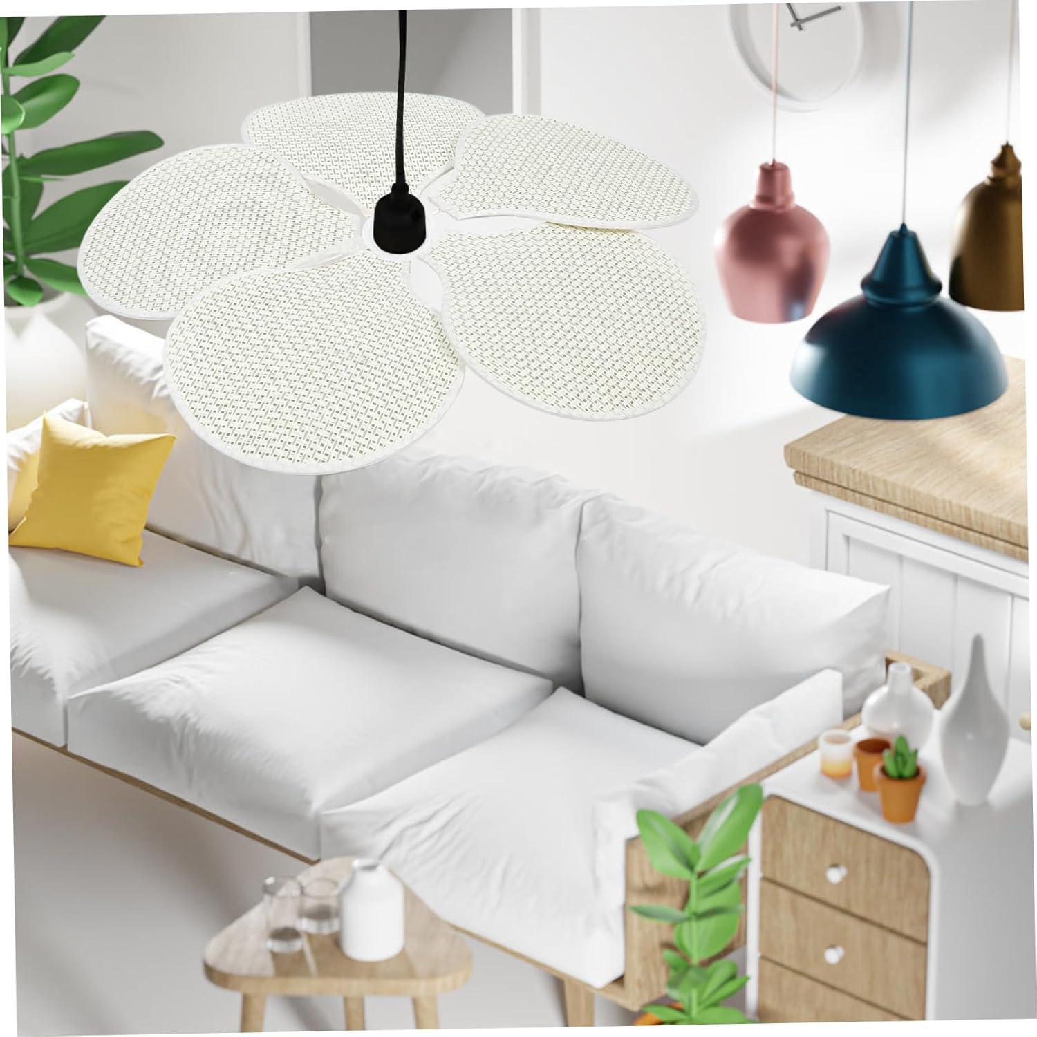 Fabric Chandelier Lampshade Modern Lamp Shade Boho Ceiling Light Fixture Replacement