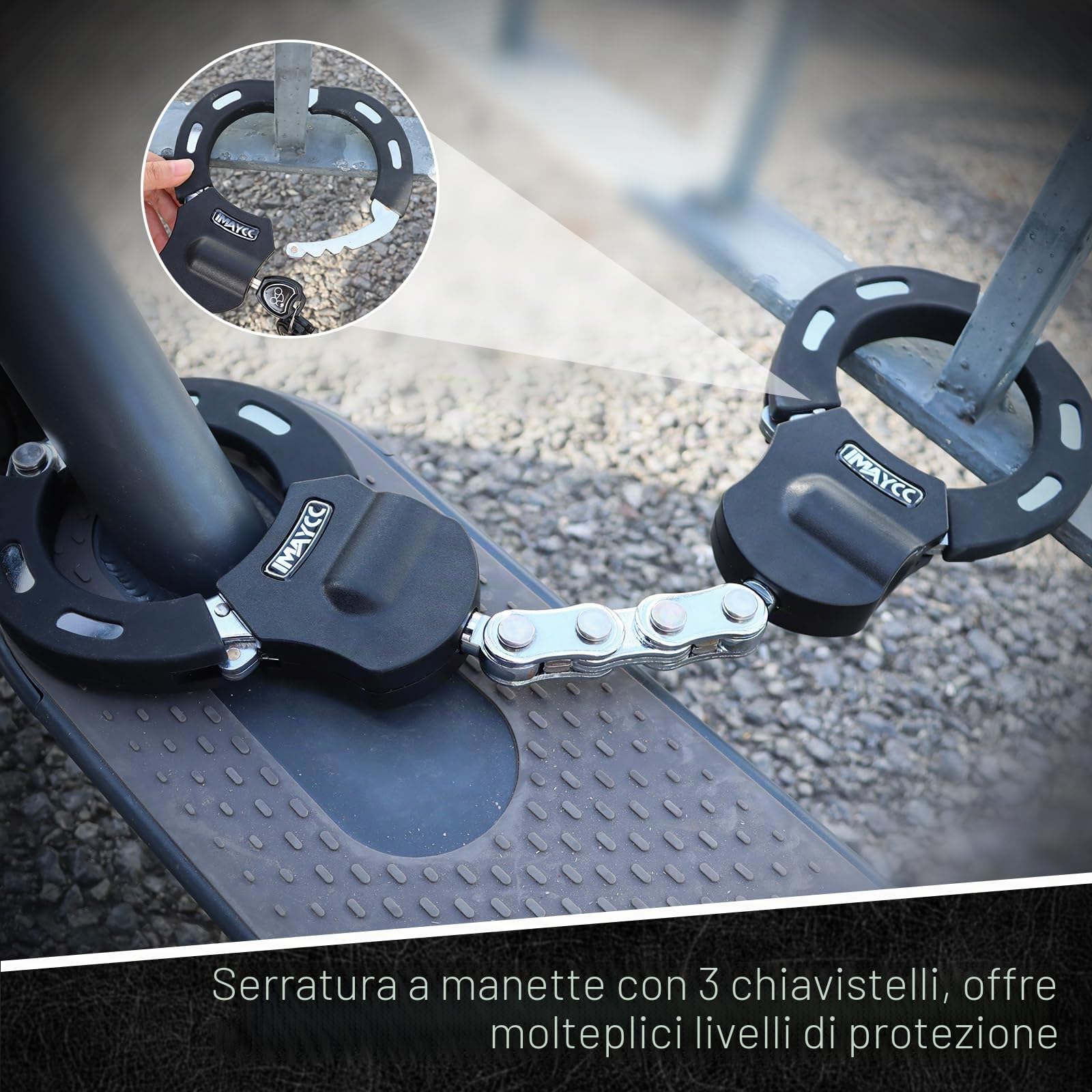 Catena Bicicletta Antifurto IMAYCC, Lucchetto Monopattino Elettrico, Resistente Al Taglio E Con Silicone, Lucchetto Bicicletta ad alta sicurezza per monopattino, Segway, Ninebot, Xiaomi, NIU,Ecc.