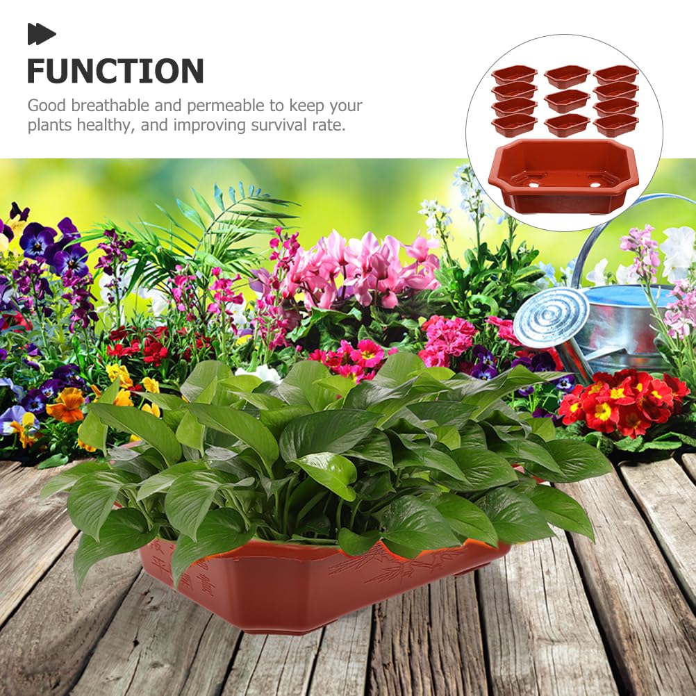 Happyyami 48pièces Pots De Fleurs Rectangulaires De Petits Pots pour Plantes Intérieur Et Extérieur pour Balcon Et Décoration De Jardin