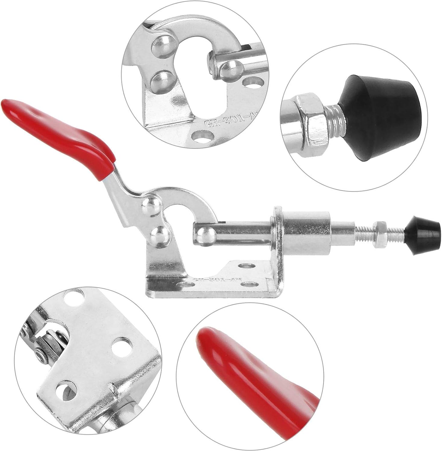 10 PCS Pull Latch 301AM Adjustable Toggle Clamp Stroke Clamp Push Pull Toggle Clamp Quick Release Hand Tool Holding Capacity Toggle Latch for Welding, Woodworking