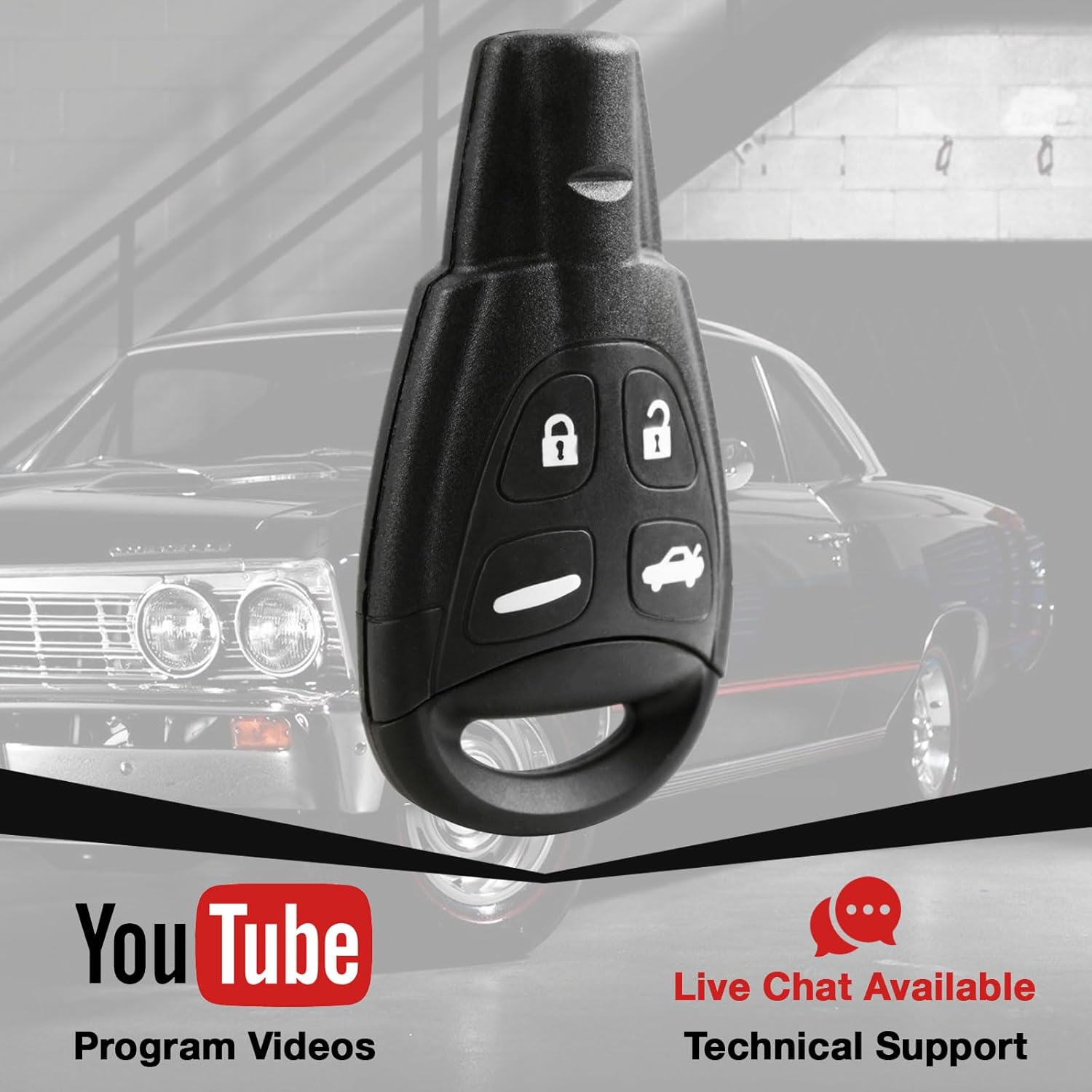 USARemote Key Fob Replacement for 2003 2004 2005 2006 2007 2008 2009 2010 2011 SAAB 9-3 9-5 4-Button Keyless Entry Remote Smart Key LTQSAAM433TX 12783781 (2-Pack)