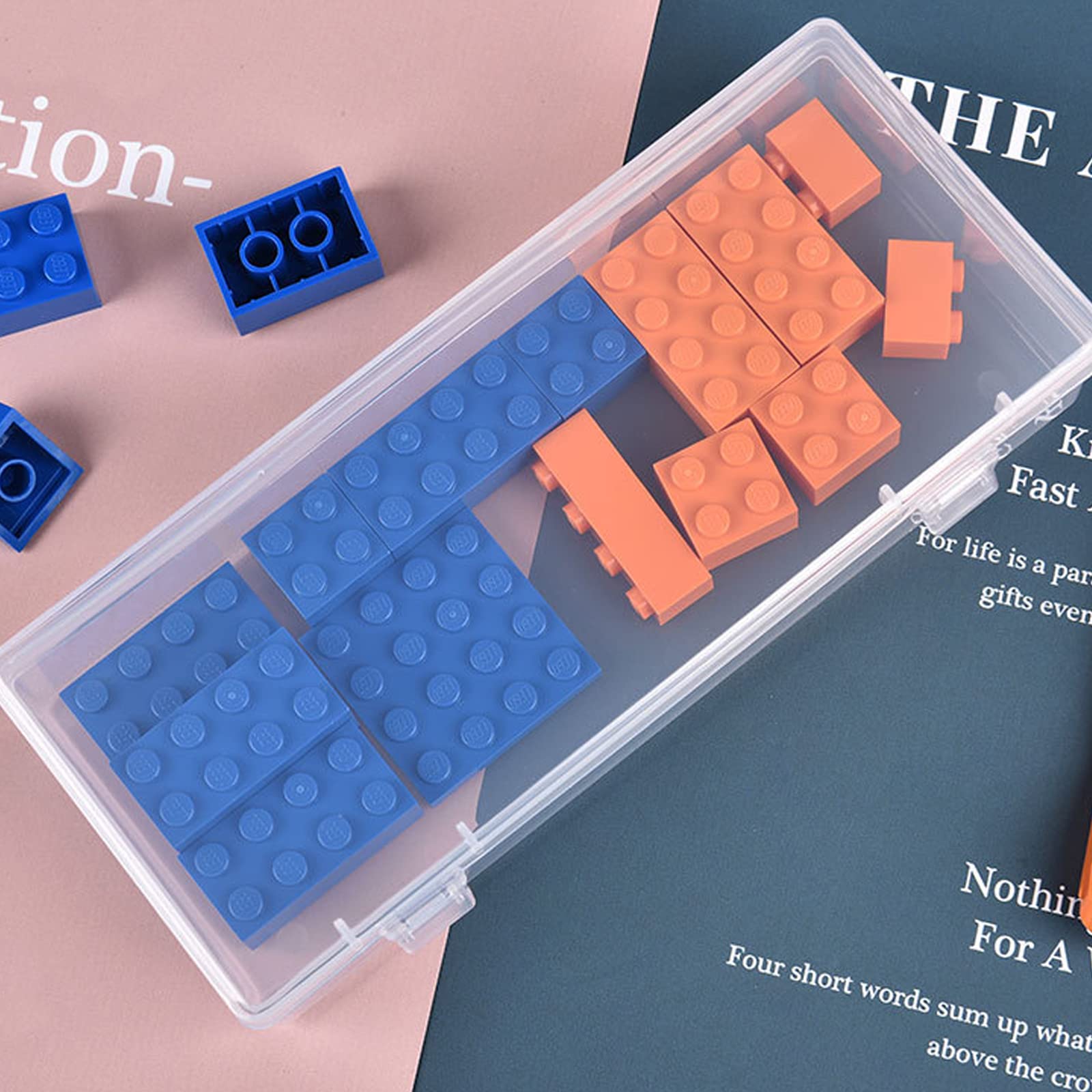 Thintinick Rechthoekige doorzichtige plastic opbergdozen met scharnierend deksel voor kralen en andere kleine knutselartikelen, 20 stuks (8,5 x 5,5 x 3,5 cm
