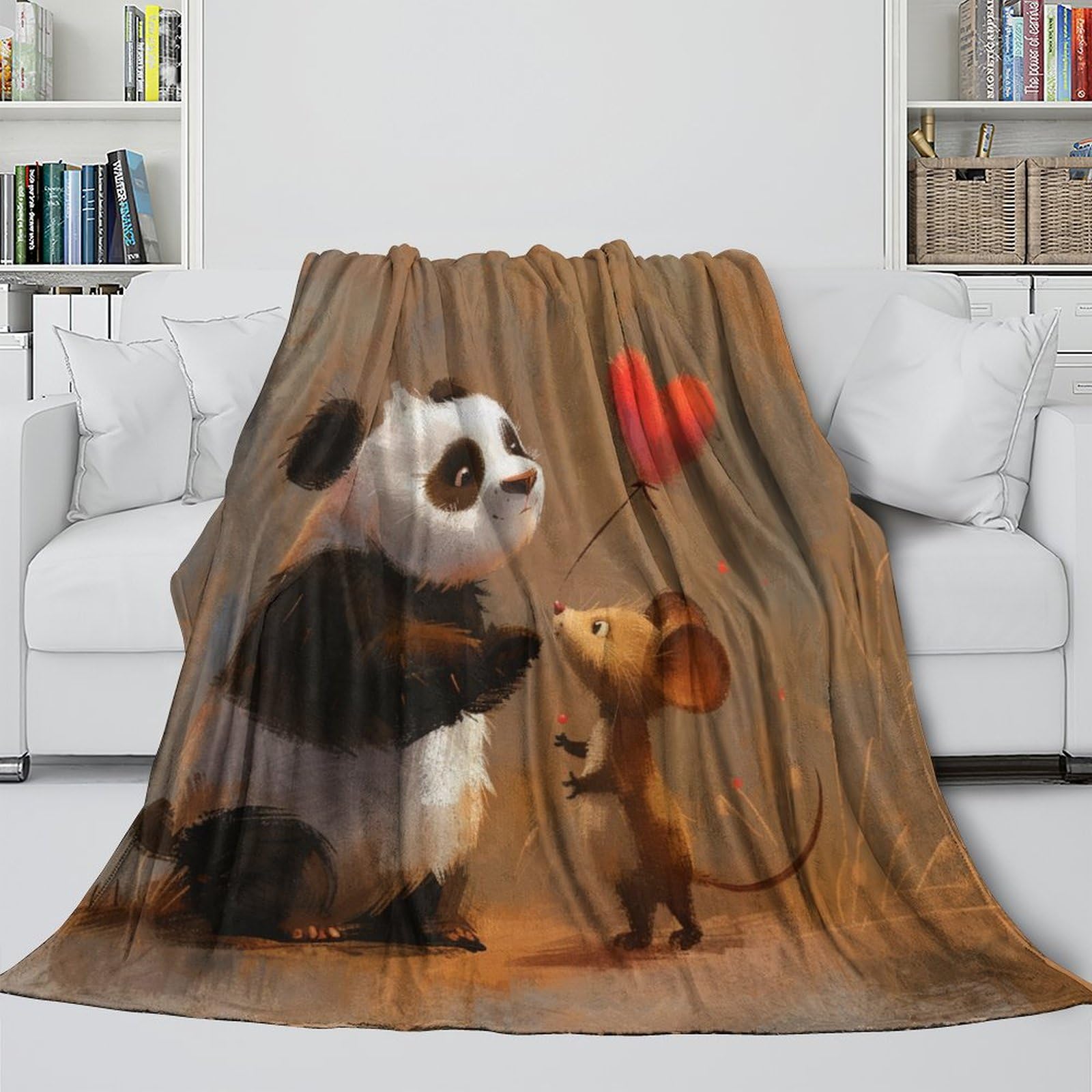 Coperta morbida in pile di flanella, con panda, regalo di compleanno per amici, famiglia, regalo di Natale per amici e partner, coperta natalizia per divano e letto, 200 x 230 cm