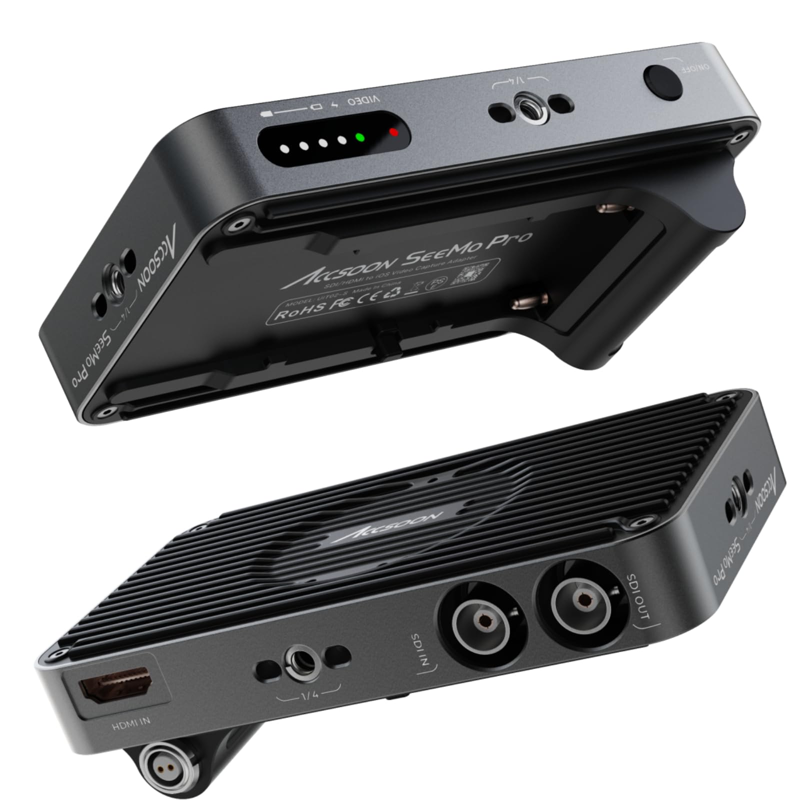 Accsoon SeeMo Pro Video Adapter SDI HDMI H.264 HD Registrazione e condivisione, trasforma i dispositivi iOS in monitor di produzione, streaming live senza limiti.