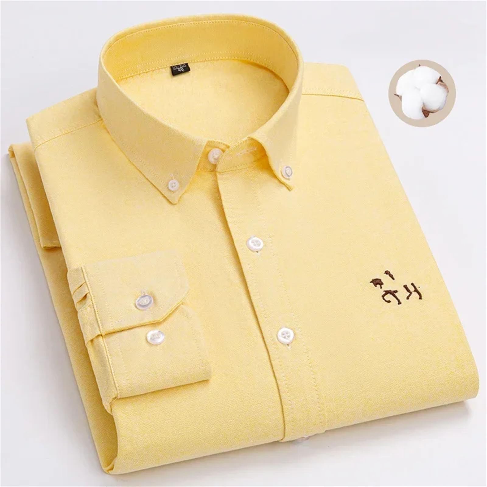 Camisas de manga larga para hombre, de algodón puro, Oxford, ajustadas, formal, lisas, ropa de oficina