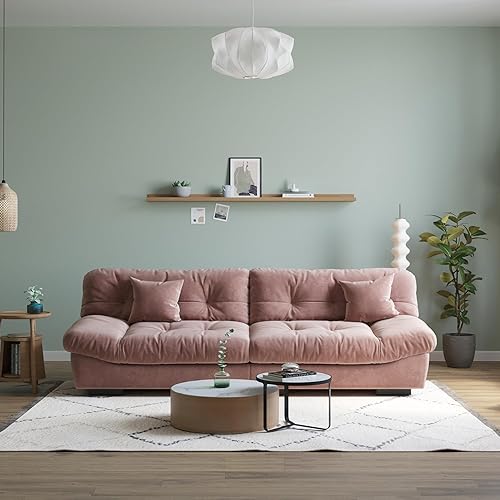 Miniatura 3 de JACH Sofá modular de nube esponjosa de 105 pulgadas, sofás suaves minimalistas, sofás modernos y cómodos, sofá biplaza de terciopelo con dos