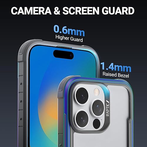Miniatura 5 de RAPTIC Shield - Funda para iPhone 16 Pro, para botón de captura 2024 a prueba de golpes transparente, grado militar probado en caídas de 13 pies,