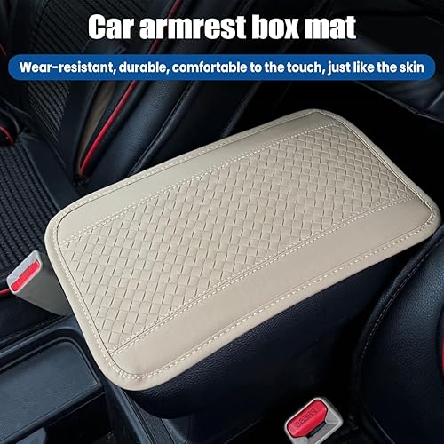 Miniatura 4 de Almohadilla para consola central de automóvil, funda de cuero universal para caja de almacenamiento para reposabrazos, accesorios interiores de