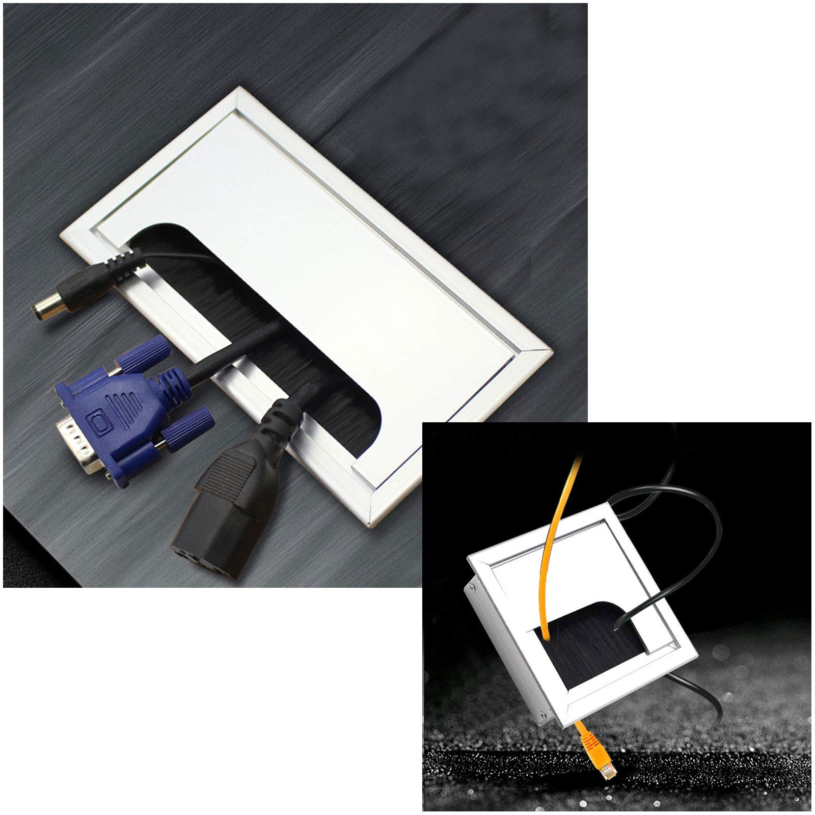 Buy HO2NLE 3pcs Desk Table Grommet Cable Square Desk Grommet Computer