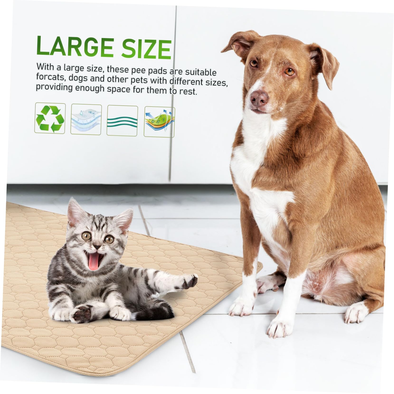 SHINEOFI 2 pezzi Tappetini Igienici Assorbenti per Cani e Gatti Impermeabili Riutilizzabili e Lavabili Fondo Antiscivolo per Addestramento Cuccioli e Protezione Mobili