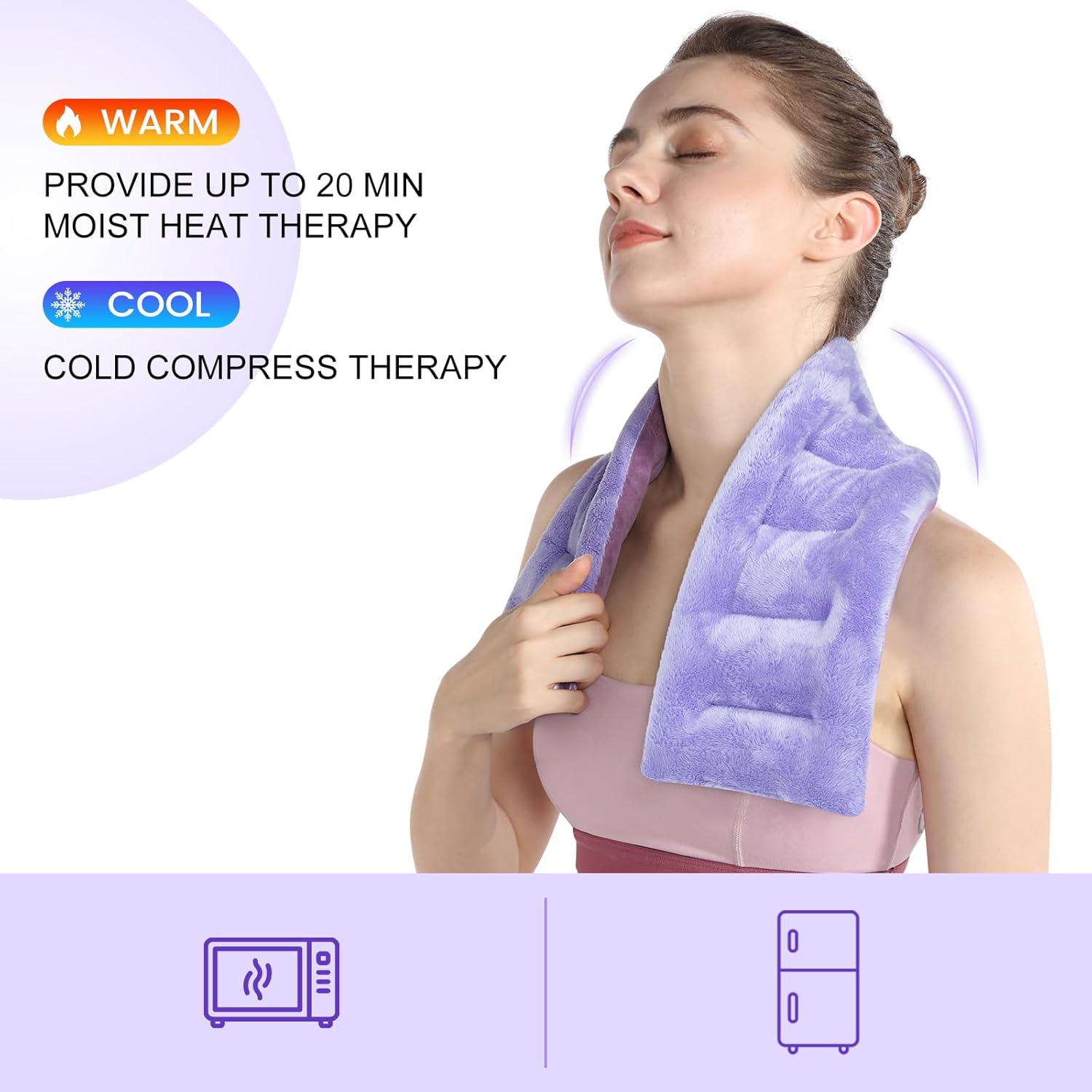 SuzziPad Microwave Heating Pad for Pain Relief, 8 x 17 Microwavable Heat Pack Moist Heat, Microwavable Heating Pad for Neck Pain with Bonus Heated Eye Mask