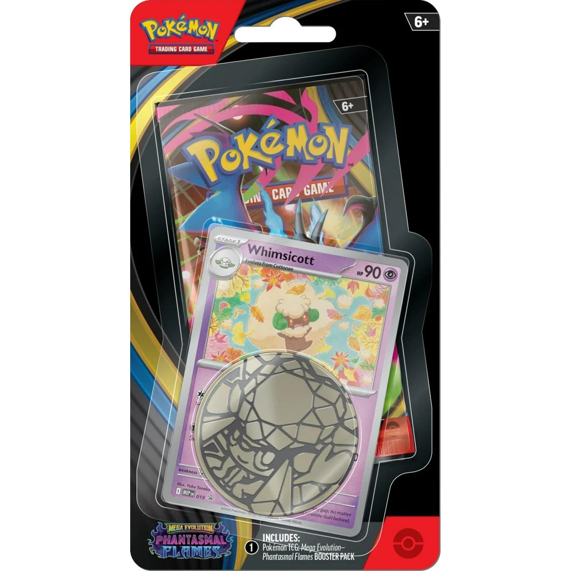 Pokemon Mega Evolution Phantasmal Flames Checklane Blister Pack (1 Booster Pack, Promo Card & Coin)