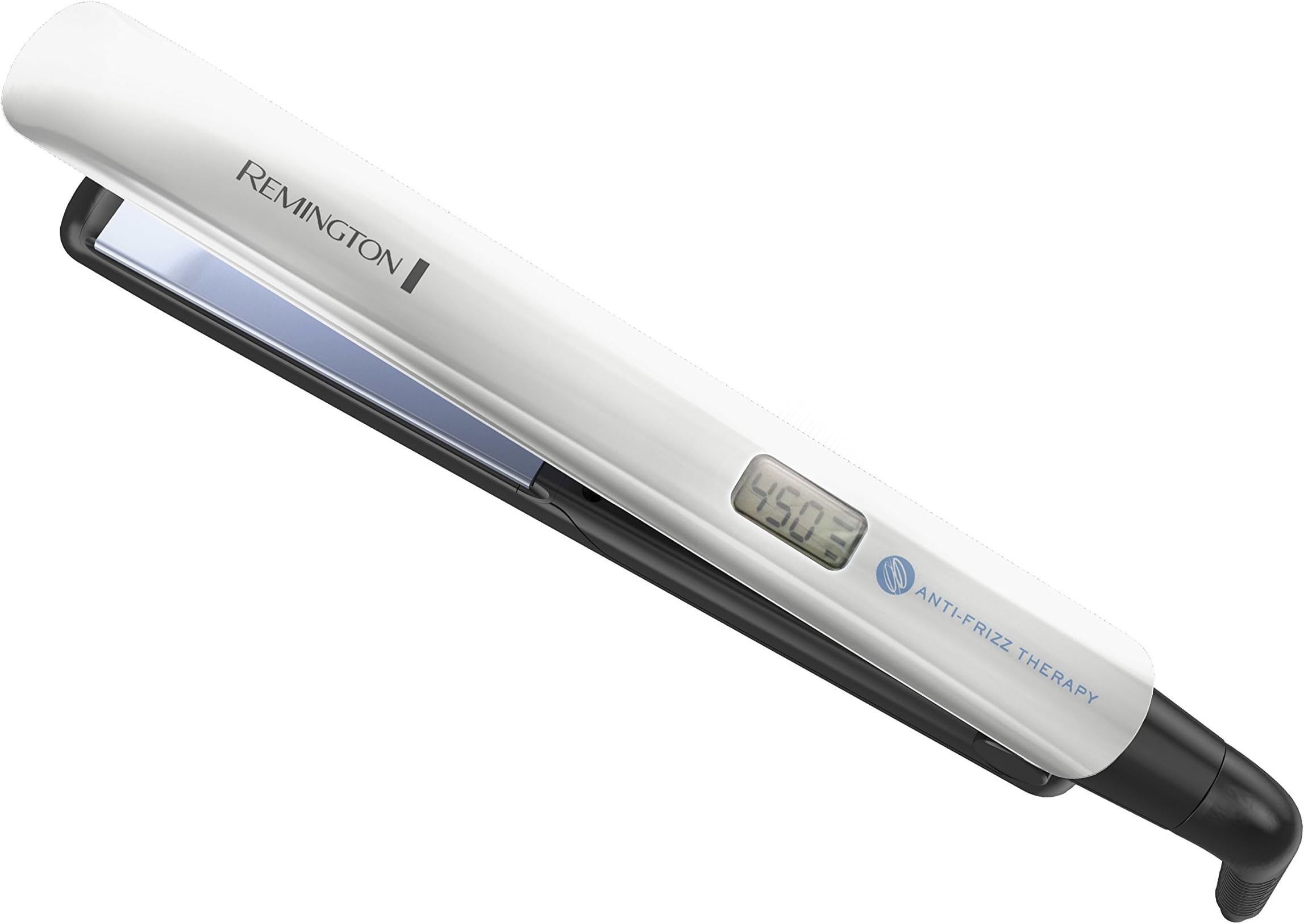 Remington 8510 Anti Frizz Therapy Hair Straightener, 1 Inch Ceramic Flat Iron with Digital Controls, White