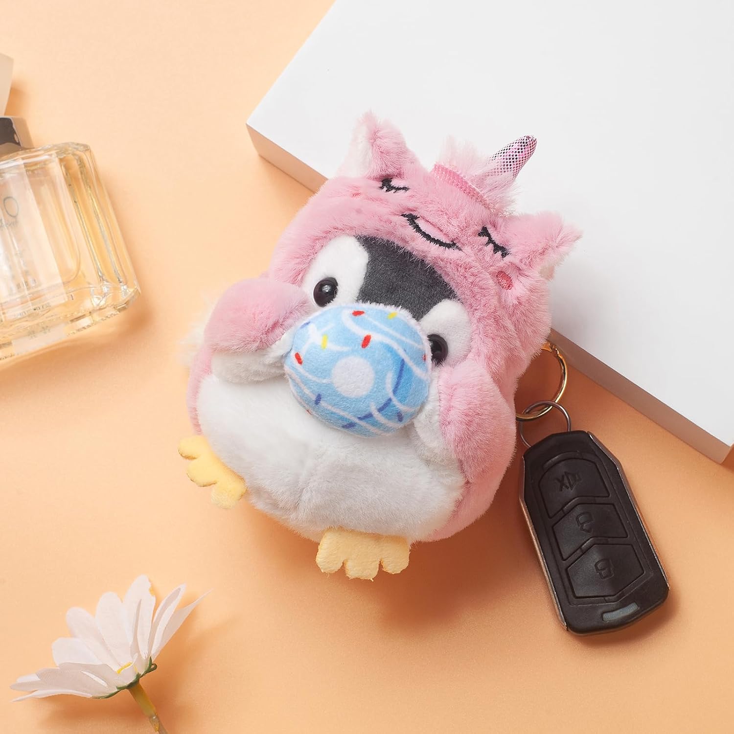Penguin Keychain for Women, Plush Stuffed Animal Plush Bag Charms Cute Stuff for Handbags Purses Car Keys