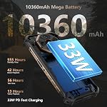 Ulefone Armor X16 Pro 5G Android 16 Smartphone robuste, 16GB+256GB MTK Dimensité 6300, Caméra principale 64MP+25MP, 10360mAh, 6.56" 120Hz Écran de cornichons, IP68/69K Étanche, Widevine L1 - Dune de sable