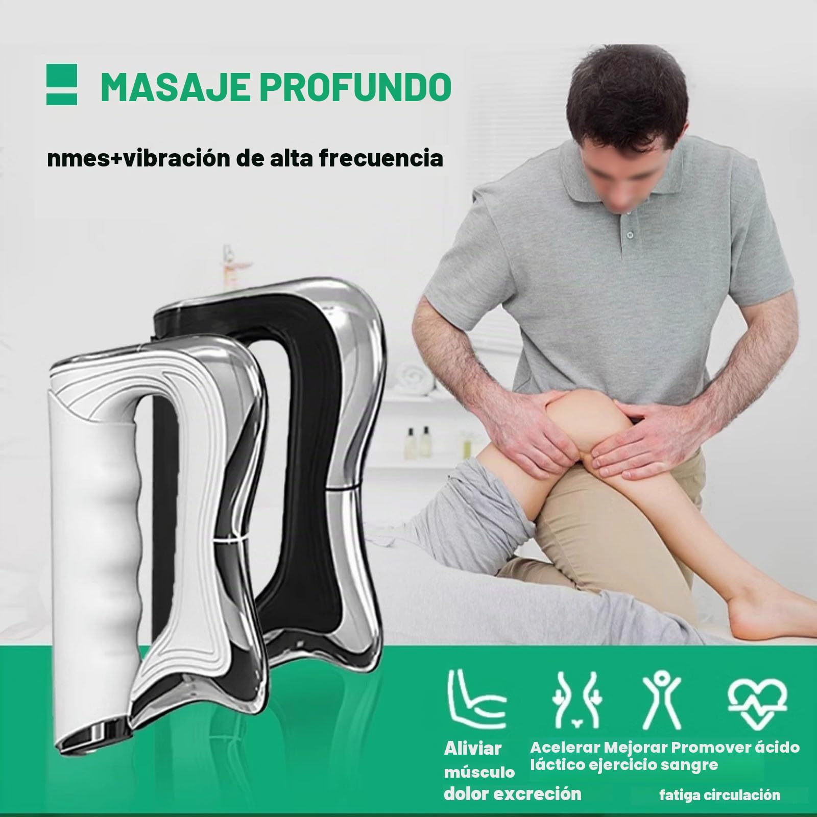 NICHOY Masajeador de Fascia para raspado Corporal, Herramienta eléctrica Gua Sha para Tejido fascial, Utilizada en Fisioterapia, Entrenamiento físico y rehabilitación Muscular(B)