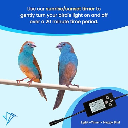 Miniatura 7 de Luz de jaula para pájaros - Luz LED de espectro completo para pájaros de pico suave - Simula el entorno natural - Seguro para todas las especies