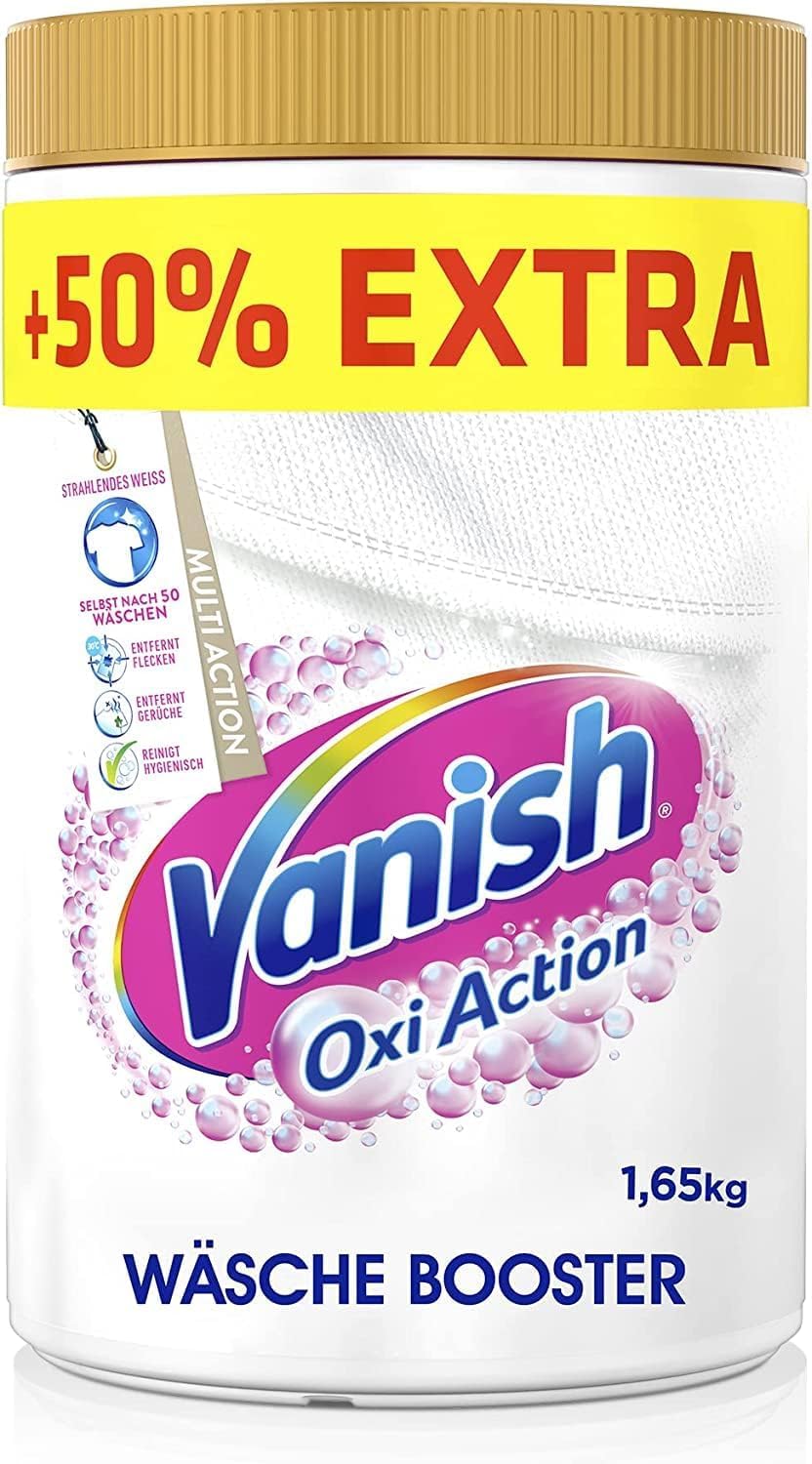 Vanish Oxi Action Wäsche Booster und Powerweiss Sparpack - Powerweiss Wäsche-Booster für weiße Wäsche & Wäsche-Booster für bunte Wäsche - 2 x 1,65 Kg