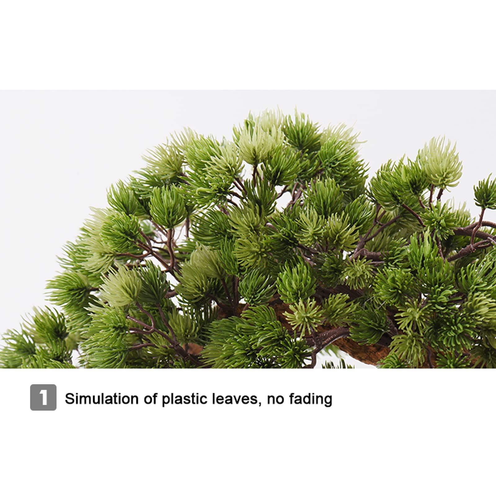 Árbol bonsái artificial Bonsái artificial verde de pino acogedor con simulación suculenta de simulación, planta en maceta, bonsái decorativo, exhibición de escritorio, adornos de maceta de árbol falso