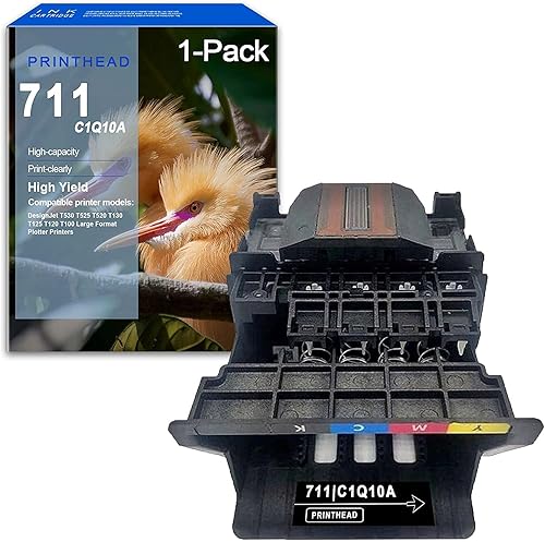 Miniatura 1 de HINK 1 paquete 711, C1Q10A compatible con cabezal de impresión para impresora HP DesignJet T530 T525 T520 T130 T125 T120 T100 de gran formato,