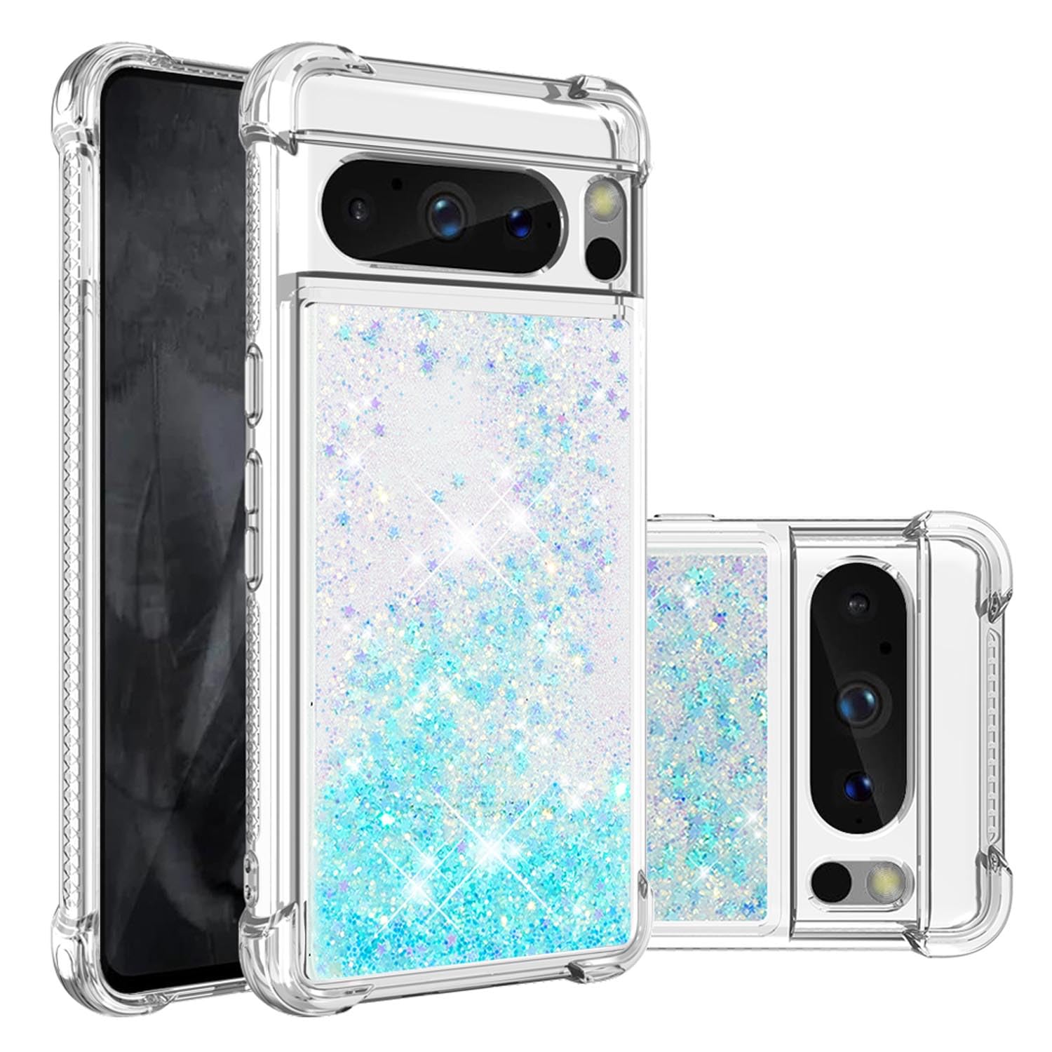 Amazon.co.jp: Google Pixel 8 Pro 用 ケースキラキラ 液体 流砂 動く