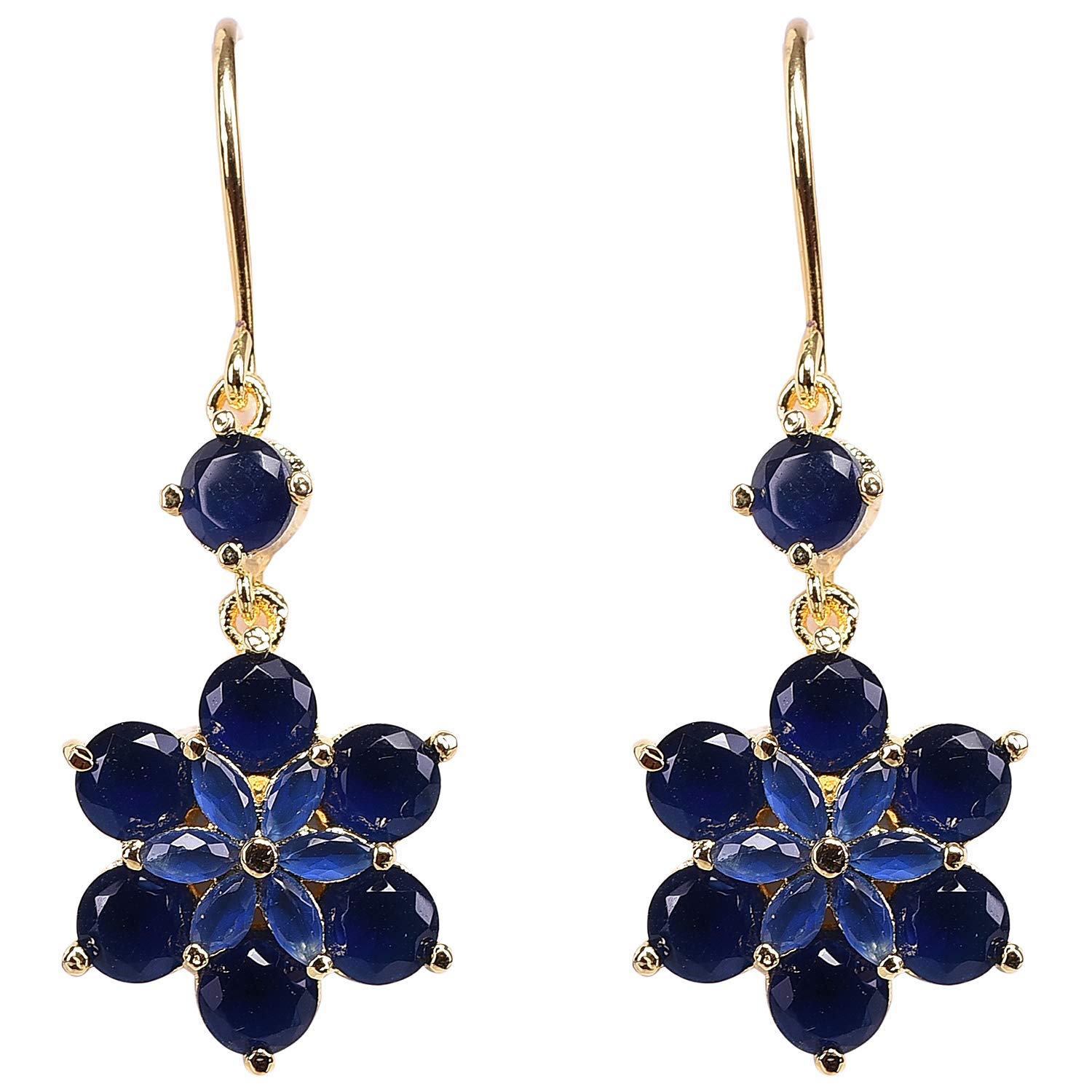 Ratnavali Jewels Fashion Jewellery Gold Plated Sparkling Blue Sapphire Hanging Dangle & Drop Earrings Women/Girls RV3116B (B07JNLLP6J) Amazon Price History, Amazon Price Tracker