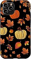 Vista 29 de Fall Leaves and Pumpkins Pattern Halloween Autumn Case for iPhone 17
