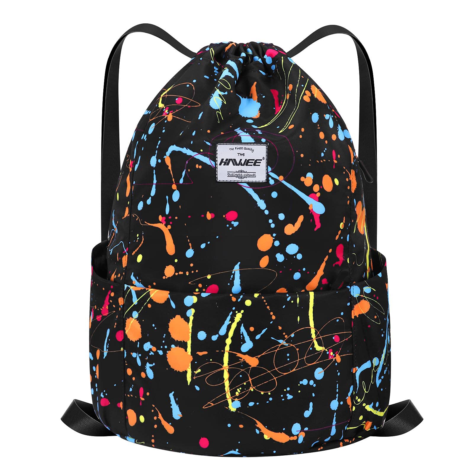 HAWEE Impermeable Casual Mochila con Cordón Grande Deporte Bolso de Gimnasia Mochila de Cuerda Unisex para Mujer Hombre Vida Cotidiana Aire Libre Yoga Escuela Playa Nadar