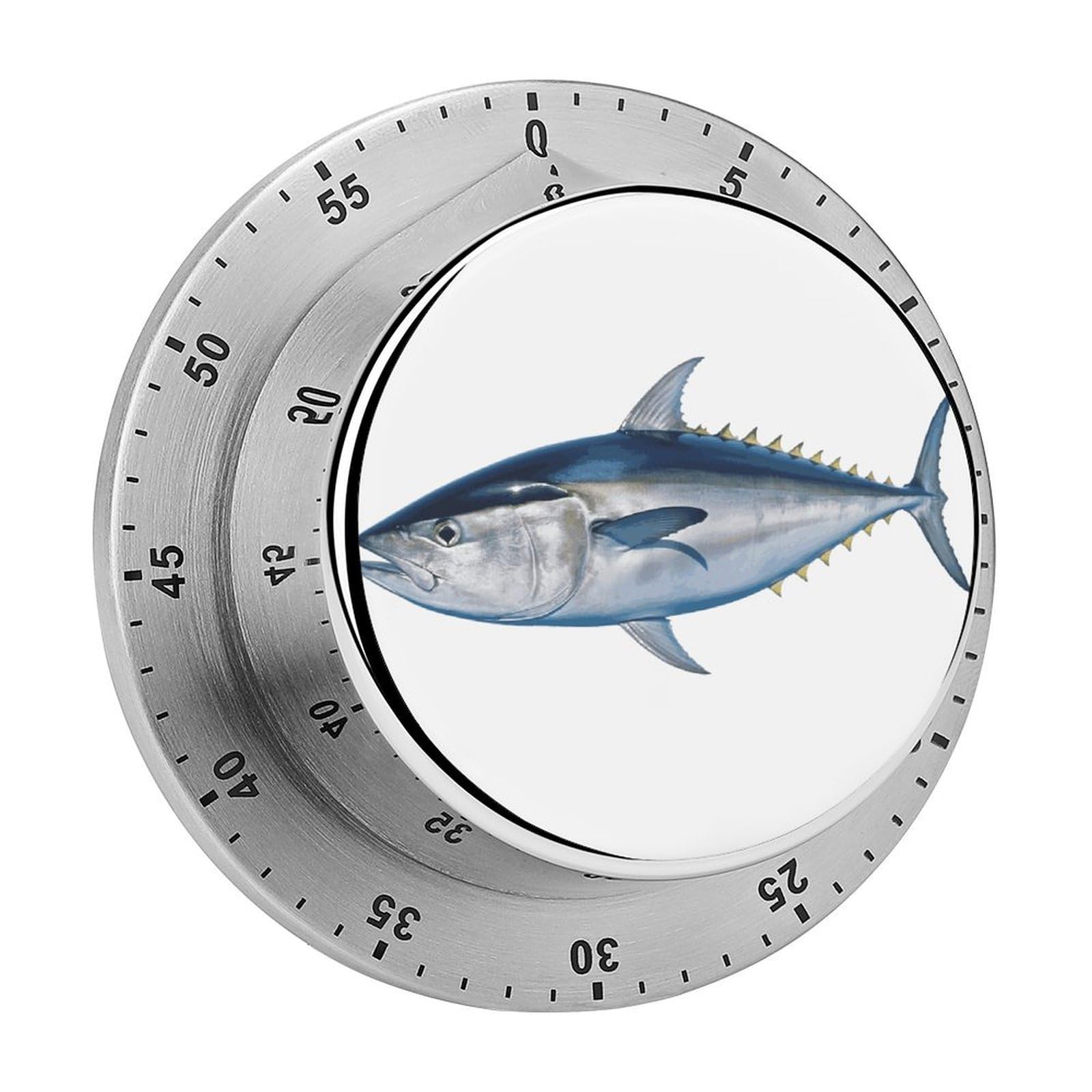 Tuna Thunnus Timer Loud Mechanical Timer Stainless Steel 60-Minute Kitchen Timers Waterproof Chef Cooking Timers Sport Countdown Clock Portable Countdown Alarm Adult
