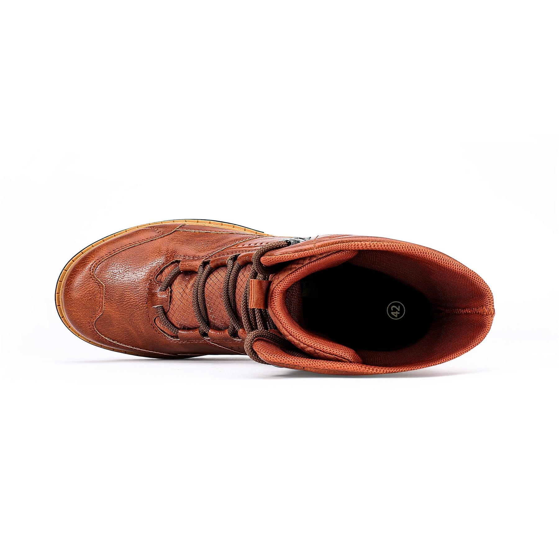 YOUTHUP Bottines homme hautes à lacets style rétro simili cuir | Finition vieillie lacets réglables semelle adhérente coutures renforcées maintien stable pour ville marche et sorties d'hiver