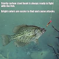 Vista 4 de Alwonder Panfish - Señuelos de cangrejo, anzuelos de pesca con ojos 3D, llamativos señuelos de crappie vívidos, cabeza de plantilla de pesca