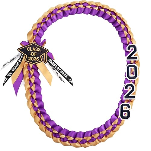 2026 Graduation Honor Ribbon Leis, Graduation Braided Necklace for College