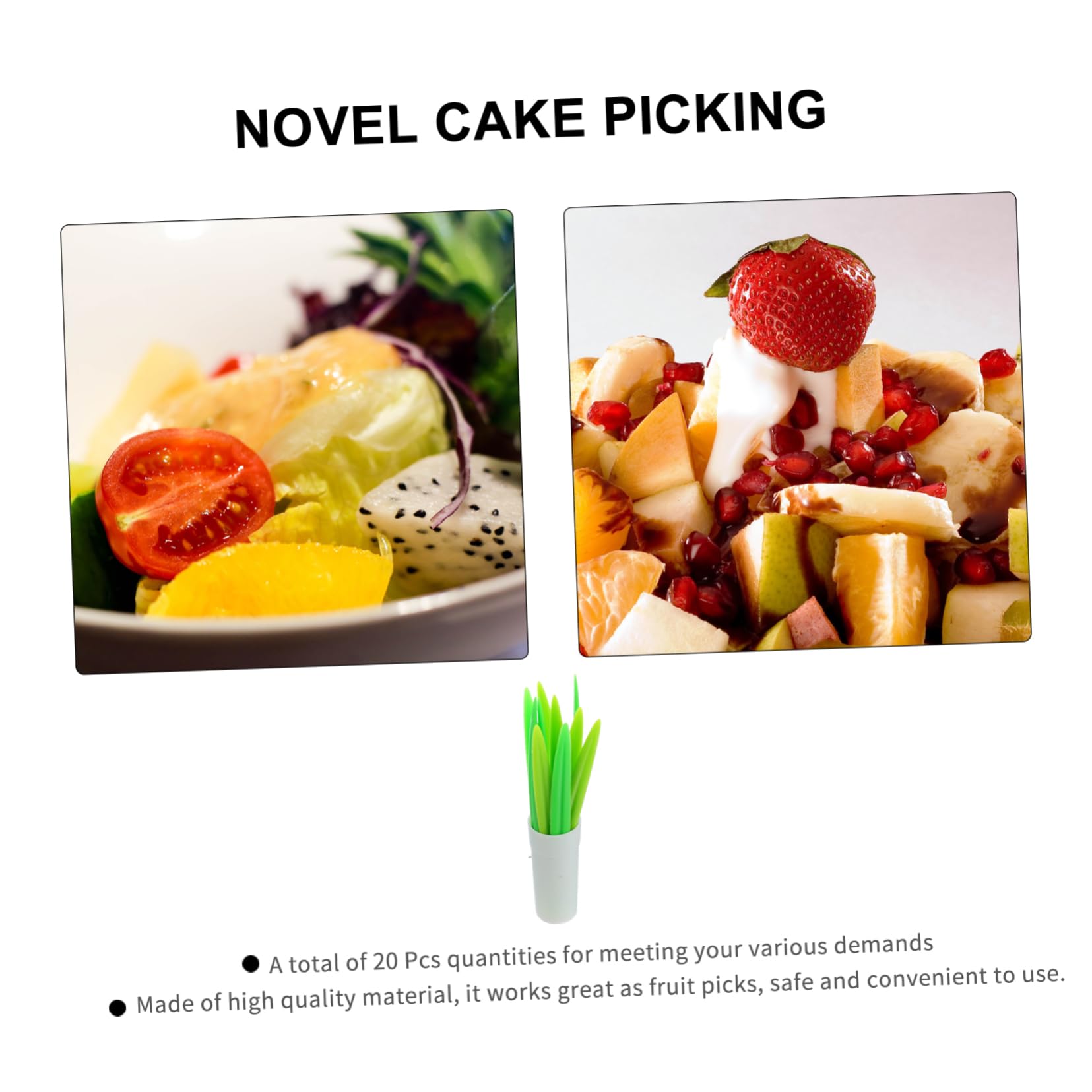 20 Pcs Fruit Fork Delicate Cocktail Pick Novel Cake Picks Fruit Picks Skewer Leaf Fruit Pick Food Pick for Home Leaf Cocktail Stick Bamboo Shaped Skewer