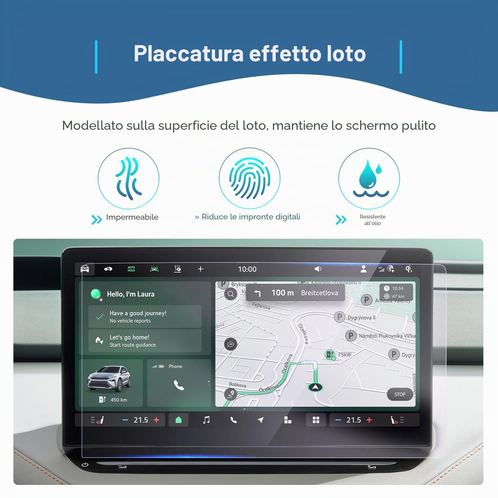 GAFAT [2 pezzi] Compatibile con Skoda Elroq EV Elektro 2025 2026 13" pellicola protettiva per navigazione, pellicola protettiva Nano per Elroq Sportline RS, 6H antigraffio