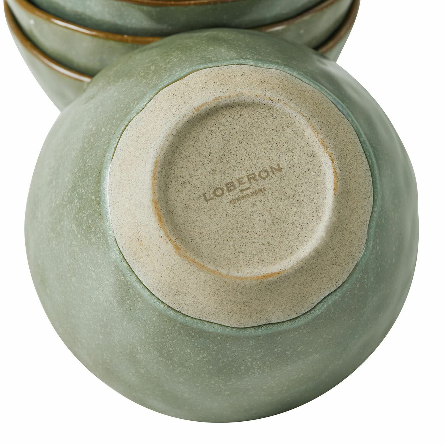 LOBERON Schüssel 6er Set Biarré, türkis/braun