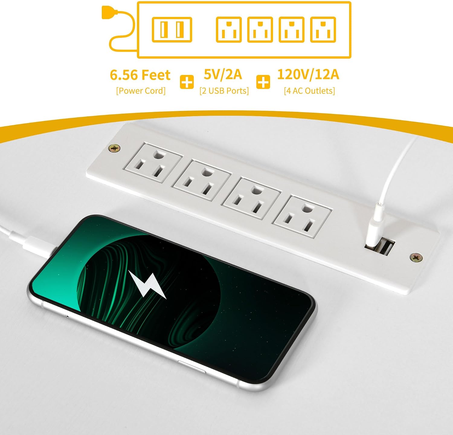 DWVO U Shaped Desk with Drawers, 79" Reversible L Shaped Desk with Power Outlets & LED Lights, Corner Computer Desk with Monitor Stand & Storage Shelves, White & Gold