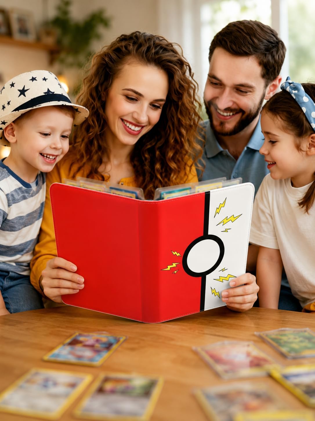 Trading Card Binder for Kids - 400 Cards Capacity Zipper Album with Portable Strap, Double Sided 8 Pocket Pages for MTG Yu-Gi-Oh Baseball Card Collection, Birthday Gifts