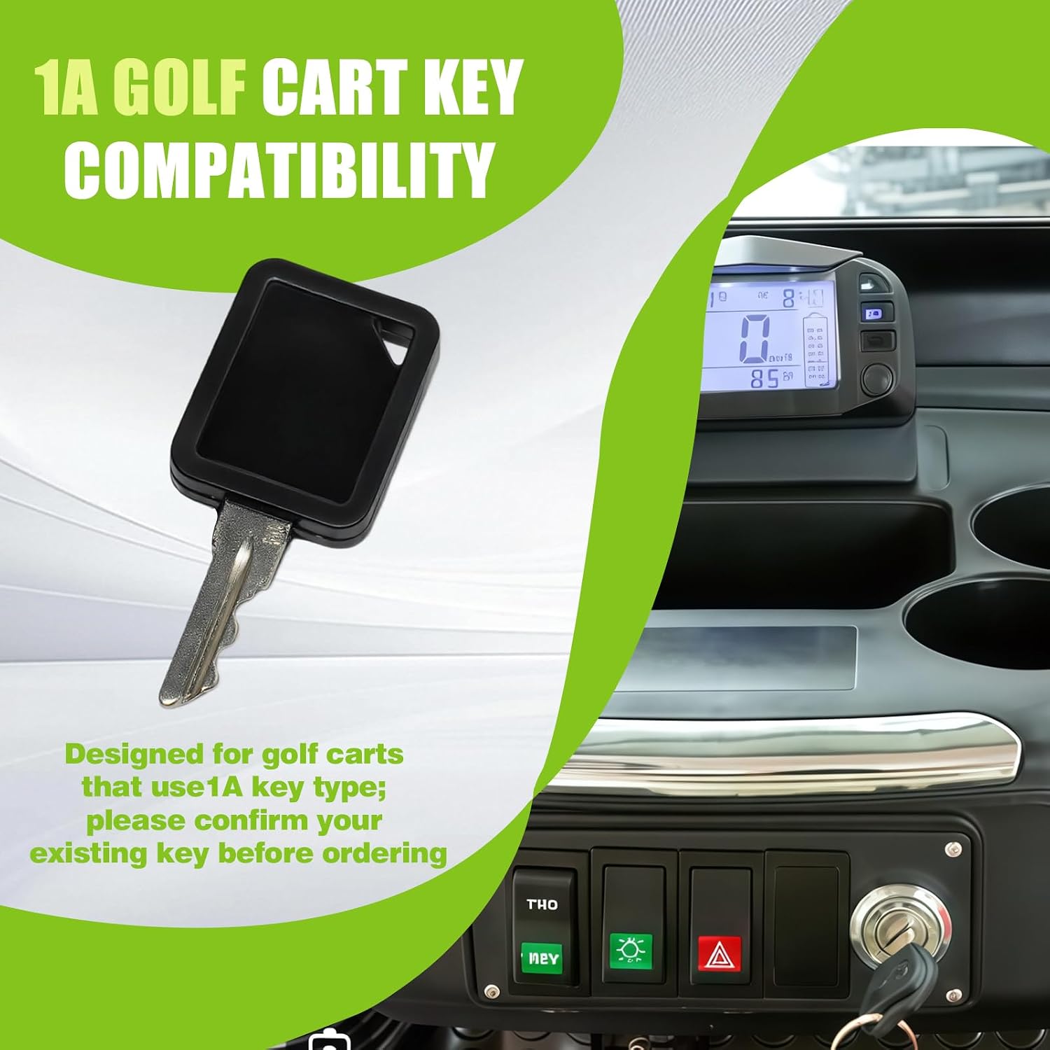 3-Pack 1A Golf Cart Key Replacement Compatible with Club Car image 2
