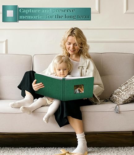 Miniatura 28 de Álbum de fotos autoadhesivo para fotos de 3 x 5, 4 x 6, 5 x 7, 8 x 10, 40 páginas, cubierta de lino con ventana de exhibición, libro de fotos, Negro