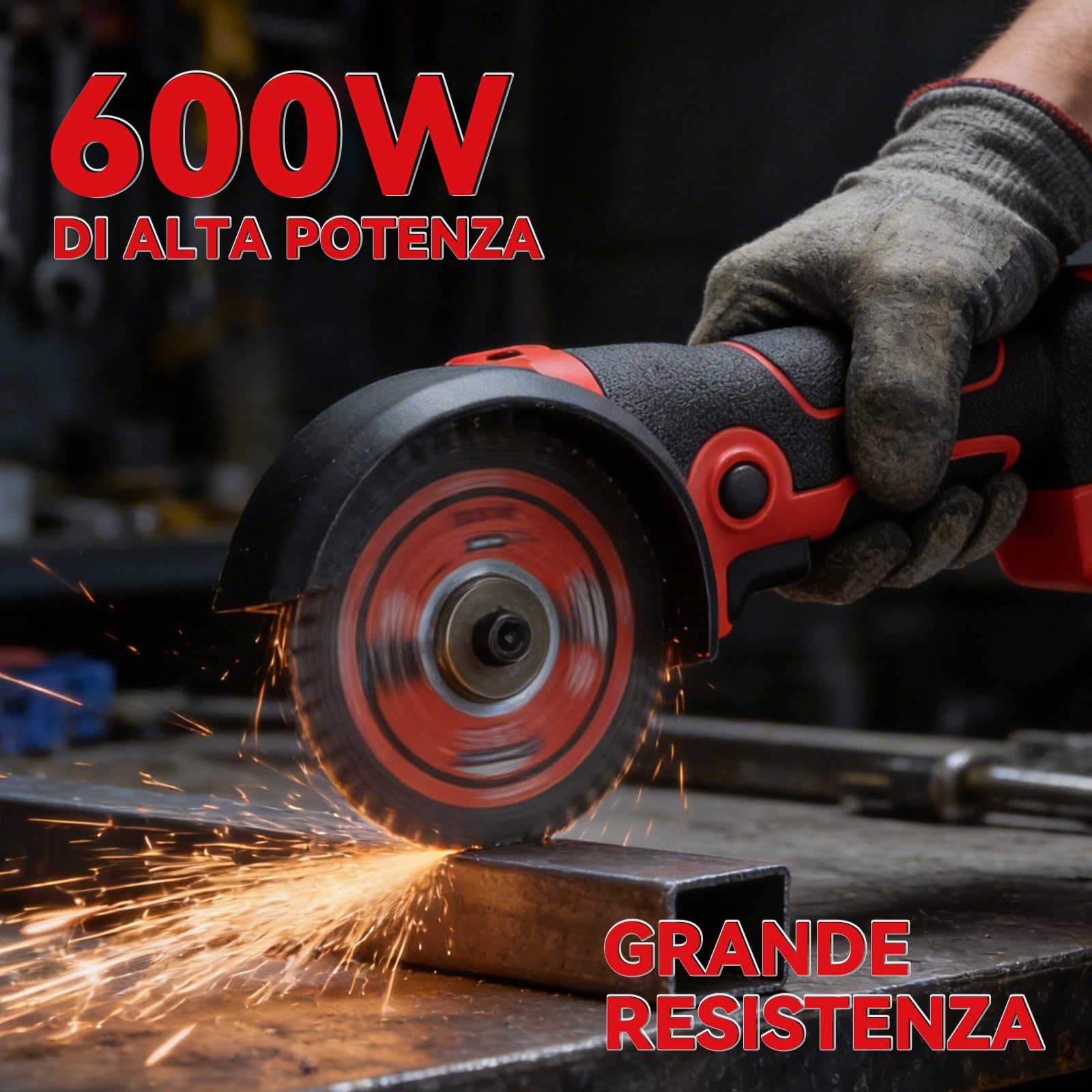 Smerigliatrice angolare TEENO 21V con spazzole, 19500 giri/min, dotata di 2 batterie da 2000 mAh e 6 dischi abrasivi, utensile elettrico per taglio adatto per metallo, legno e piastrelle